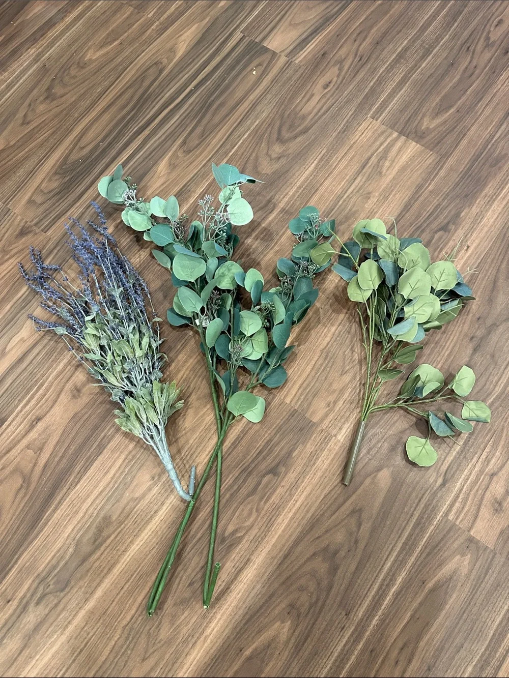 Hobby Lobby Eucalyptus and Lavender Faux Stem Bundle - Green and Purple